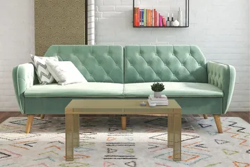Tallulah 2-personers Sovesofa Velour/Lysgrøn - Novogratz - Møbler - Sofaer - Sovesofaer
