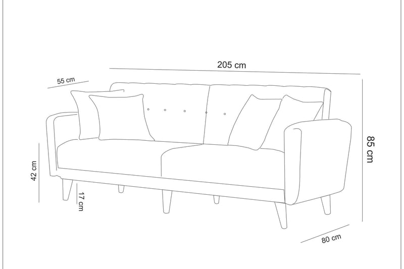 Tamatha 3-pers. Sovesofa - Beige - Møbler - Sofaer - Sovesofaer