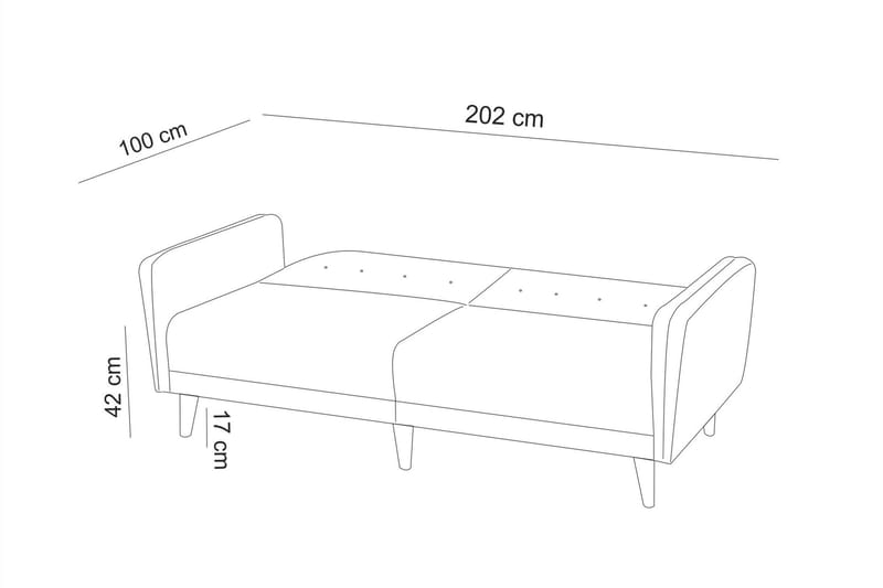 Tamatha 3-pers. Sovesofa - Grå - Sovesofaer - 3 personers sovesofa