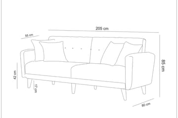 Tamatha 3-pers. Sovesofa - Beige - Møbler - Sofaer - Sovesofaer
