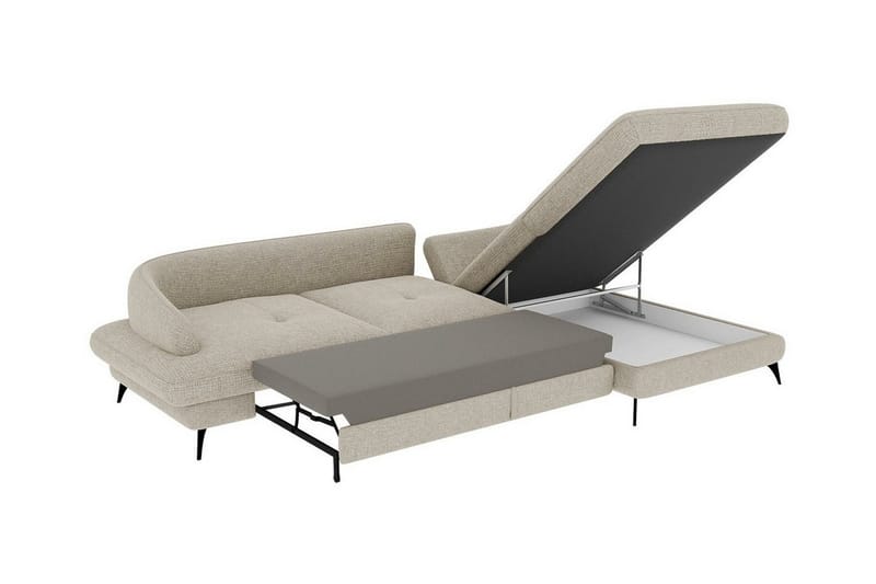 Telford 3-personers Hjørnesofa - Beige - Sovesofaer - Hjørnesovesofa