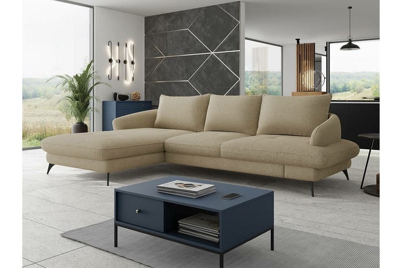 Telford 3-personers Hjørnesofa - Beige Creme - Sovesofaer - Hjørnesovesofa