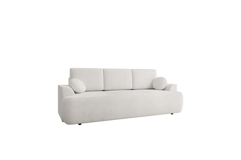 Terros 3-personers Rektangulær Sovesofa 147x205 cm med Opbevaring i Stof, Hvid
