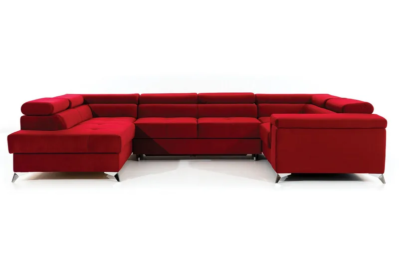 Theriago Hjørnesovesofa med Chaiselong Venstre, Rød