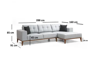 Thrill Sovesofa med Chaiselong Højre - Grå - Møbler - Sofaer - Sovesofaer