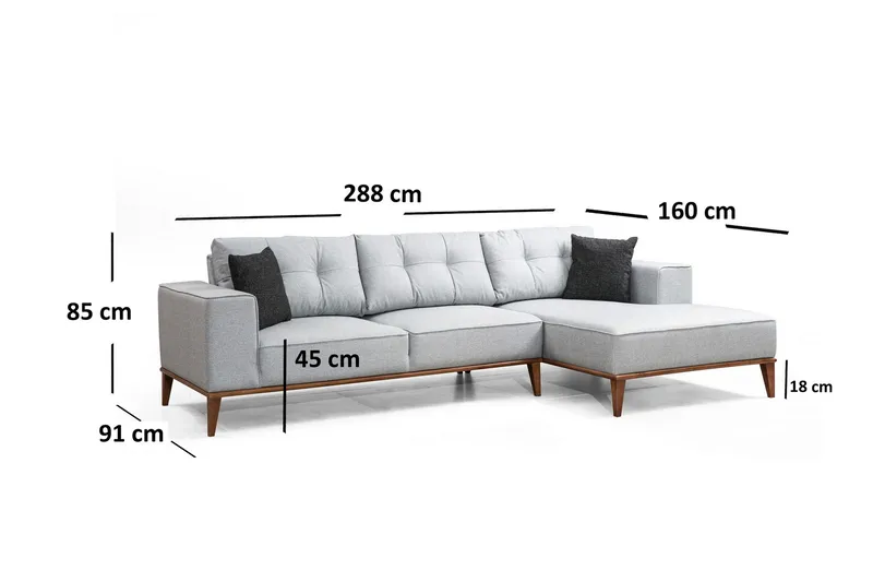 Thrill Sovesofa med Chaiselong Højre - Grå - Møbler - Sofaer - Sovesofaer