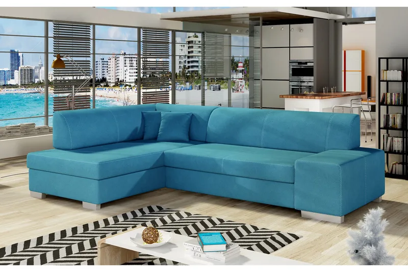 Tietaz sovesofa med divan, Blå