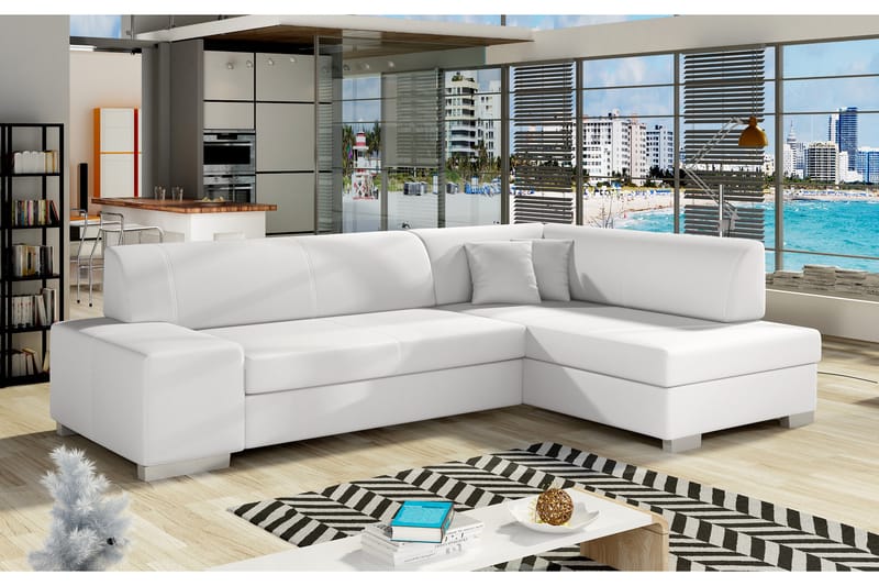 Tietaz sovesofa med divan - Hvid - Møbler - Sofaer - Sovesofaer