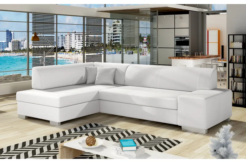 Tietaz sovesofa med divan - Hvid - Møbler - Sofaer - Sovesofaer