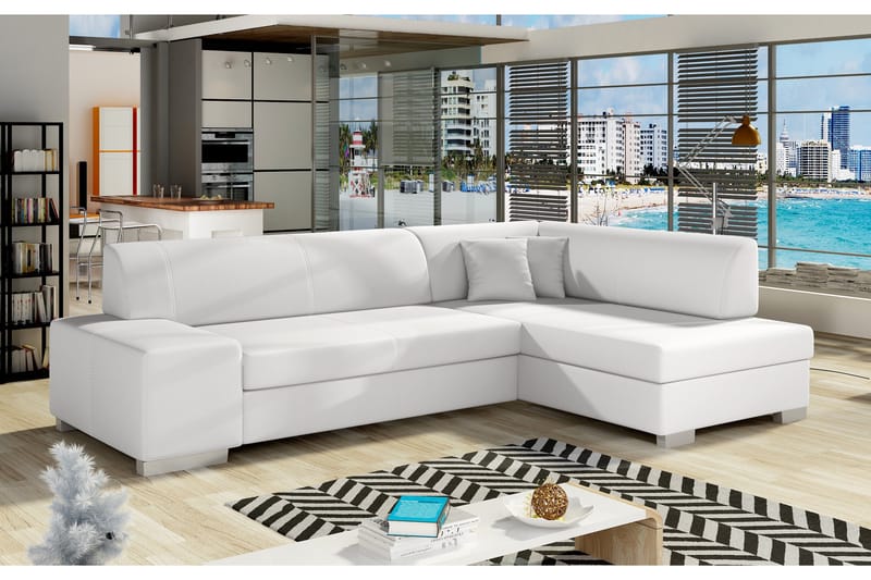 Tietaz sovesofa med divan, Hvid