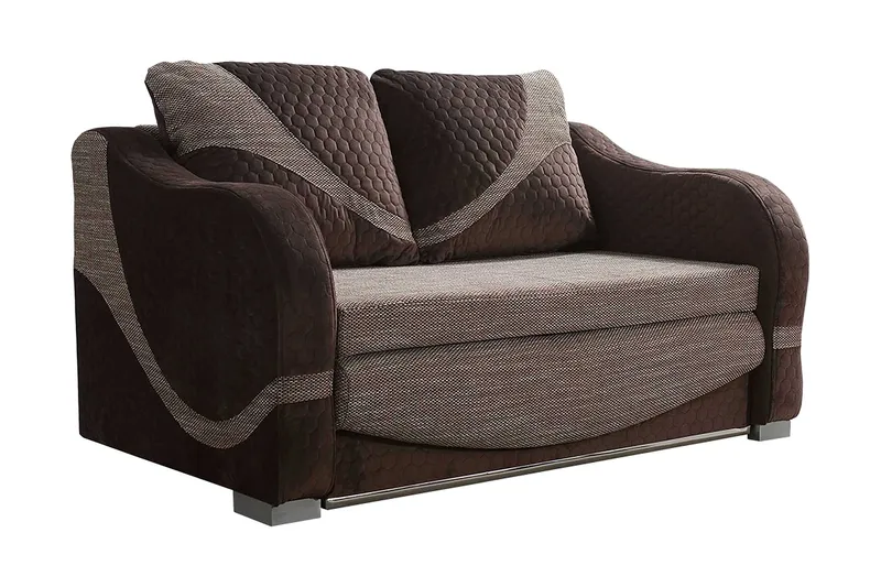 Tina 2-personers Sovesofa 117x193 cm med Opbevaring i Stof, Brun
