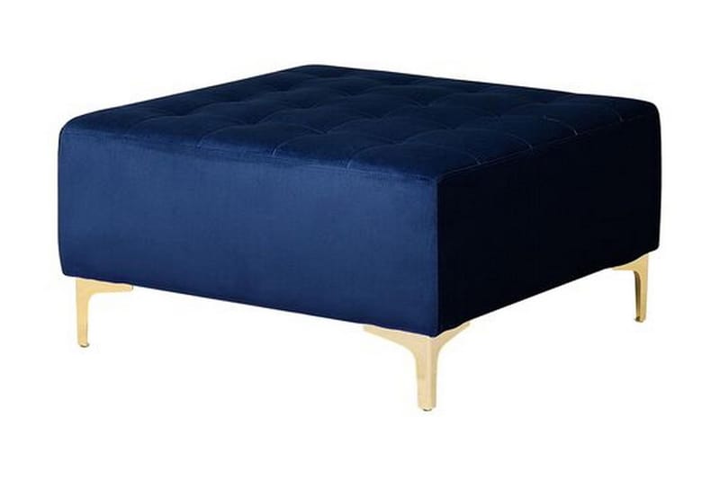 Toomey hjørnesovesofa Højre med fodskammel velour - Blå - Møbler - Sofaer - Sovesofaer