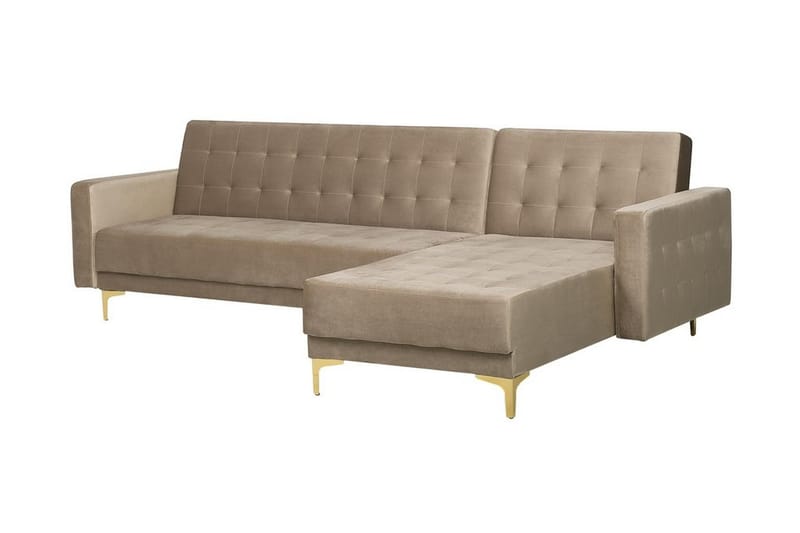 Toomey hjørnesovesofa venstre velour - Beige - Møbler - Sofaer - Sovesofaer