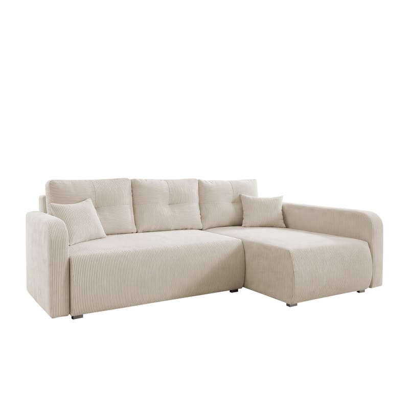 Toren sovesofa med opbevaring og divan højre, Beige
