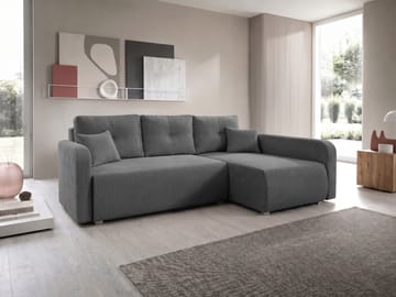 Toren sovesofa med opbevaring og divan højre - Grå - Møbler - Sofaer - Sovesofaer