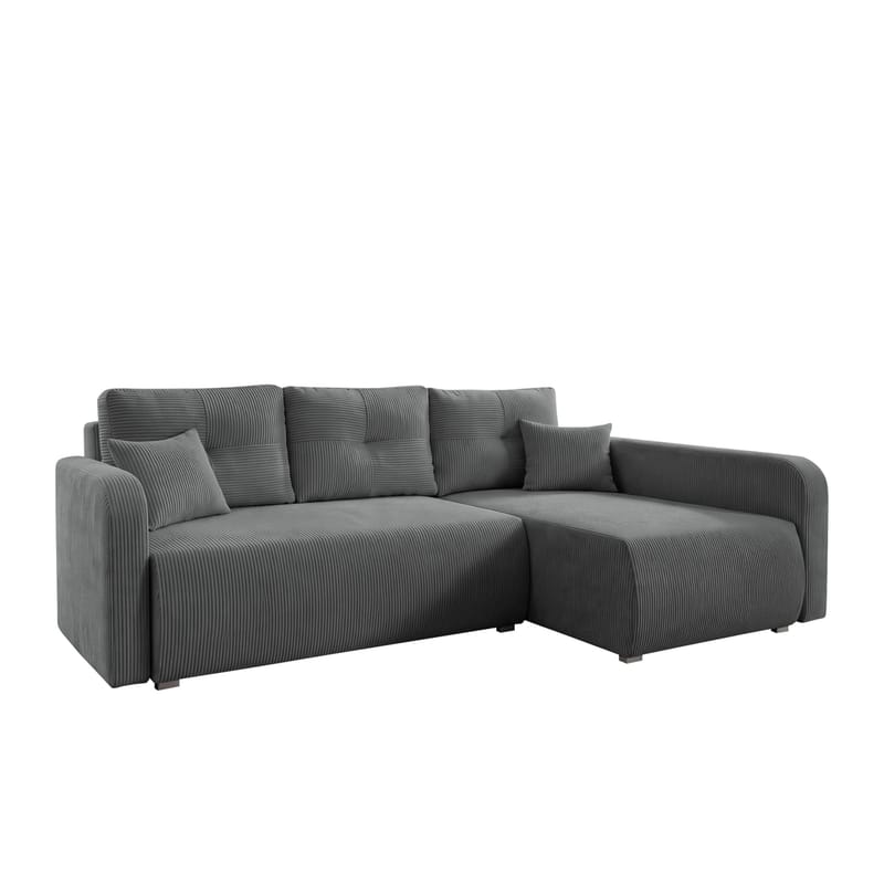 Toren sovesofa med opbevaring og divan højre, Grå