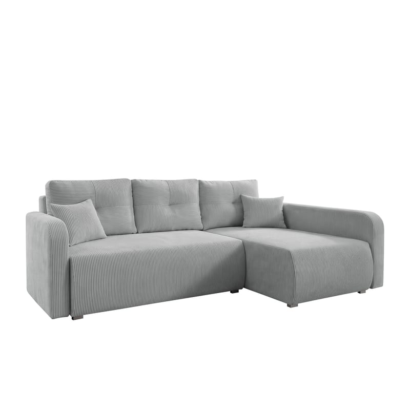 Toren sovesofa med opbevaring og divan højre, Lysegrå