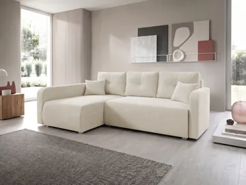 Toren sovesofa med opbevaring og divan venstre - Beige - Møbler - Sofaer - Sovesofaer
