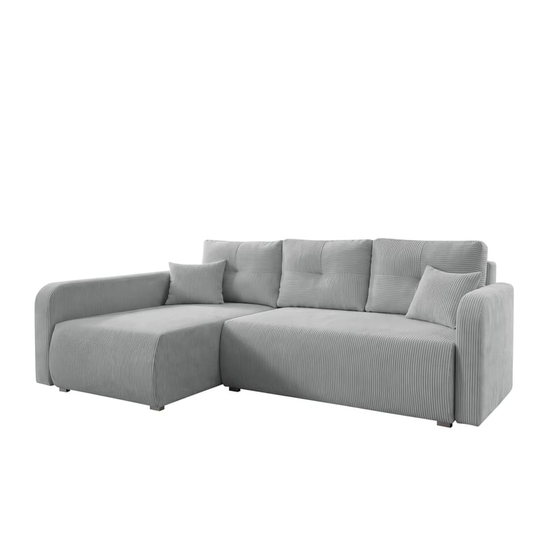 Toren sovesofa med opbevaring og divan venstre, Lysegrå