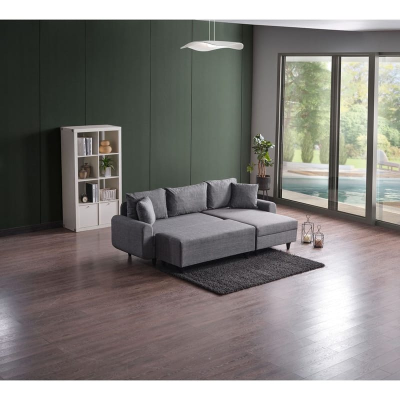 Torlan 3-personers Hjørnesovesofa - Grå - Møbler - Sofaer - Sovesofaer