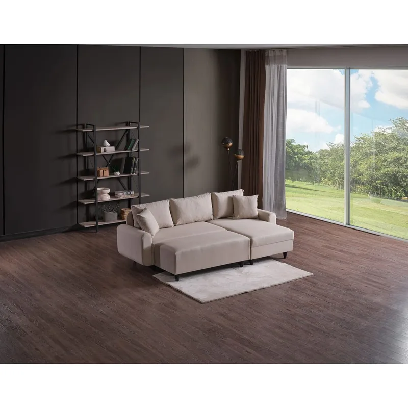 Torlan 3-personers Hjørnesovesofa - Beige - Møbler - Sofaer - Sovesofaer