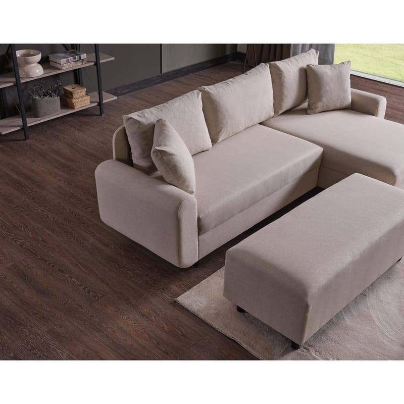Torlan 3-personers Hjørnesovesofa - Beige - Møbler - Sofaer - Sovesofaer