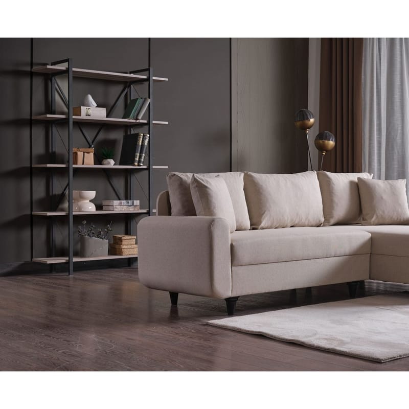 Torlan 3-personers Hjørnesovesofa - Beige - Møbler - Sofaer - Sovesofaer
