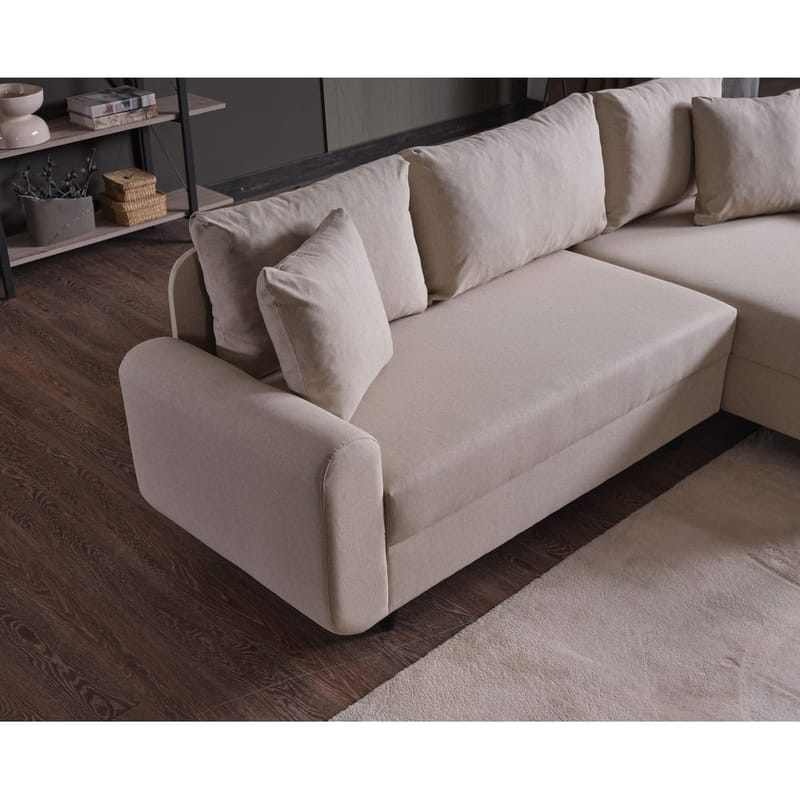Torlan 3-personers Hjørnesovesofa - Beige - Møbler - Sofaer - Sovesofaer