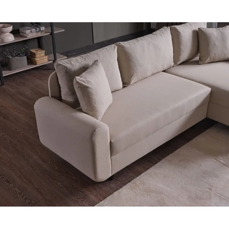 Torlan 3-personers Hjørnesovesofa - Beige - Møbler - Sofaer - Sovesofaer