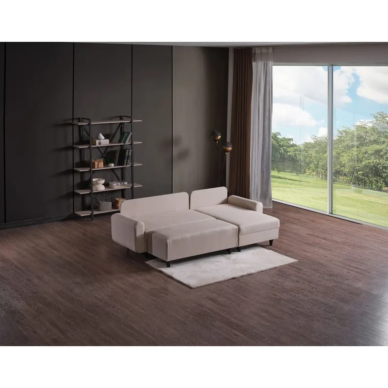 Torlan 3-personers Hjørnesovesofa - Beige - Møbler - Sofaer - Sovesofaer