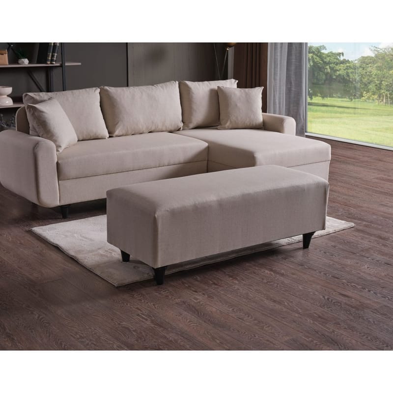 Torlan 3-personers Hjørnesovesofa - Beige - Møbler - Sofaer - Sovesofaer