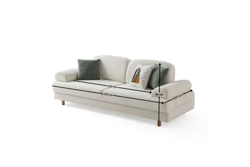 Torrelis Sovesofa 3-personers - Hvid - Møbler - Sofaer - Sovesofaer