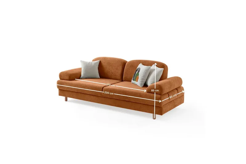 Torrelis Sovesofa 3-personers - Terrakotta - Møbler - Sofaer - Sovesofaer