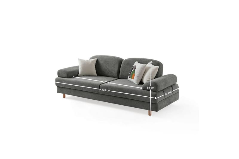Torrelis Sovesofa 3-personers - Antracit - Møbler - Sofaer - Sovesofaer