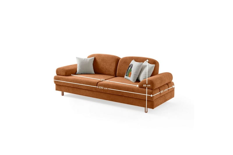 Torrelis Sovesofa 3-personers - Terrakotta - Møbler - Sofaer - Sovesofaer