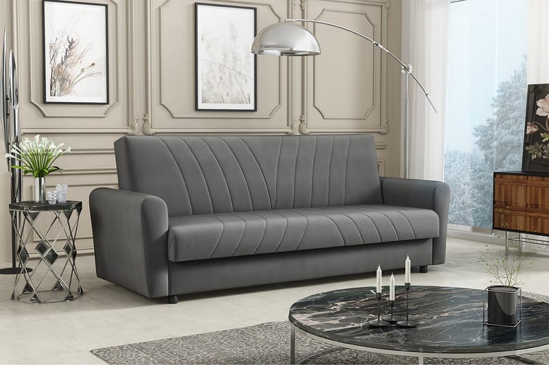 Torskudden Sofa - Grå - Sovesofaer - 4 personers sovesofa - Velour sofaer