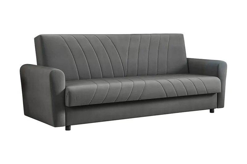Torskudden Sovesofa 115x190 cm med Opbevaring i Stof, Grå