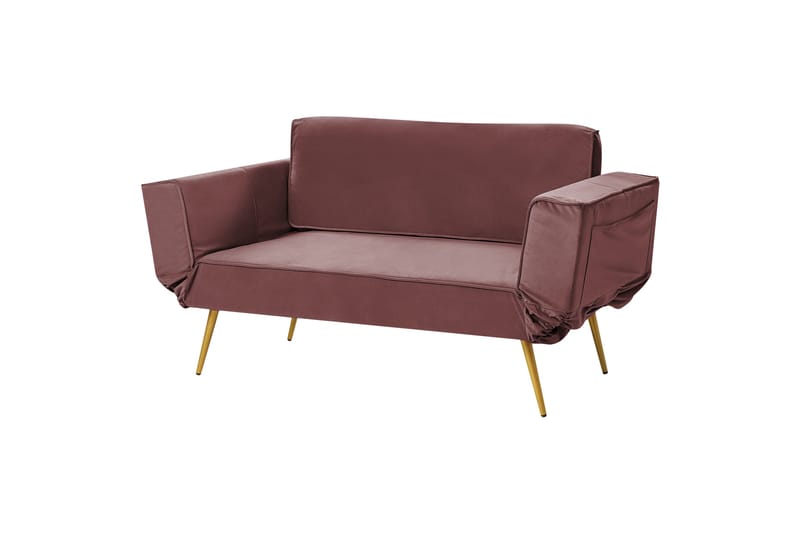 Touya 2-personers Sammenklappelig Sovesofa 75x187 cm i Fløjl - Rosa - Møbler - Sofaer - Sovesofaer