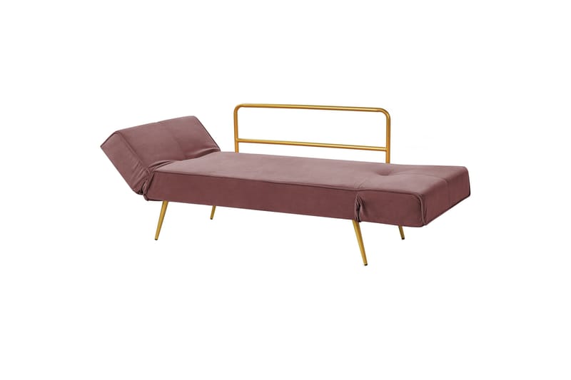 Touya 2-personers Sammenklappelig Sovesofa 75x187 cm i Fløjl - Rosa - Møbler - Sofaer - Sovesofaer