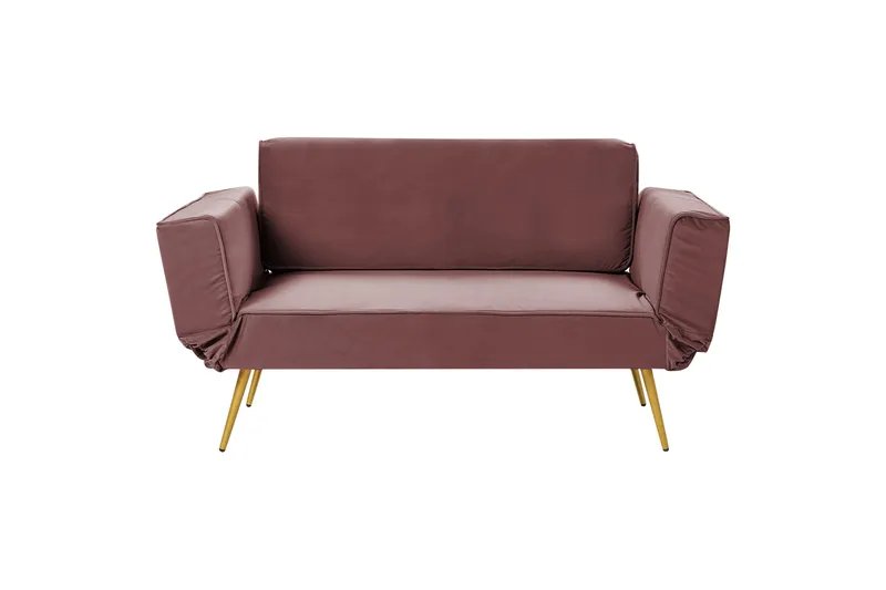 Touya 2-personers Sammenklappelig Sovesofa 75x187 cm i Fløjl, Rosa