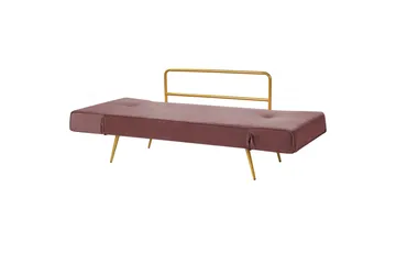 Touya 2-personers Sammenklappelig Sovesofa 75x187 cm i Fløjl - Rosa - Møbler - Sofaer - Sovesofaer