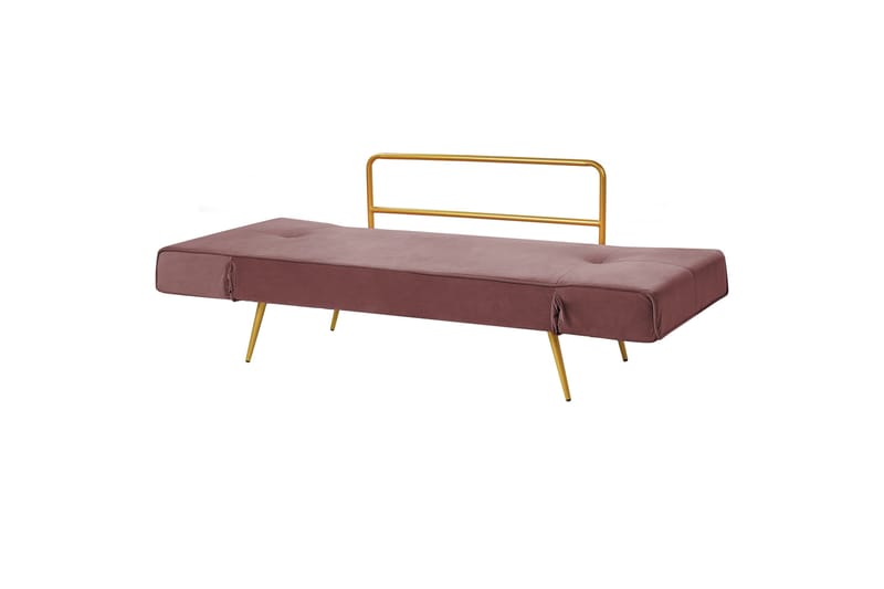 Touya 2-personers Sammenklappelig Sovesofa 75x187 cm i Fløjl - Rosa - Møbler - Sofaer - Sovesofaer