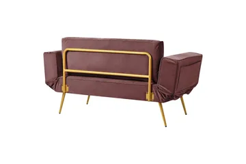 Touya 2-personers Sammenklappelig Sovesofa 75x187 cm i Fløjl - Rosa - Møbler - Sofaer - Sovesofaer