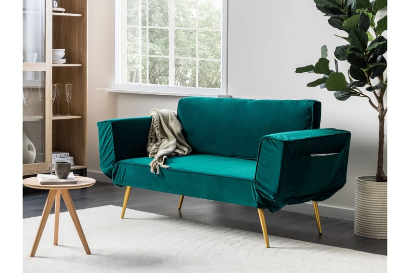 Touya Sovesofa 2-personers - Guld/Grøn - Møbler - Sofaer - Sovesofaer