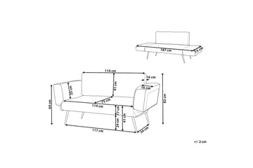 Touya Sovesofa 2-personers - Guld/Rosa - Møbler - Sofaer - Sovesofaer