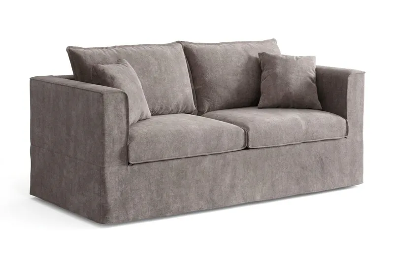 Travstad 3-personers sovesofa i chenille, fremadudslået - Grå - Møbler - Sofaer - Sovesofaer