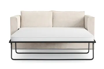 Travstad 3-personers sovesofa i chenille, fremadudslået - Beige - Møbler - Sofaer - Sovesofaer