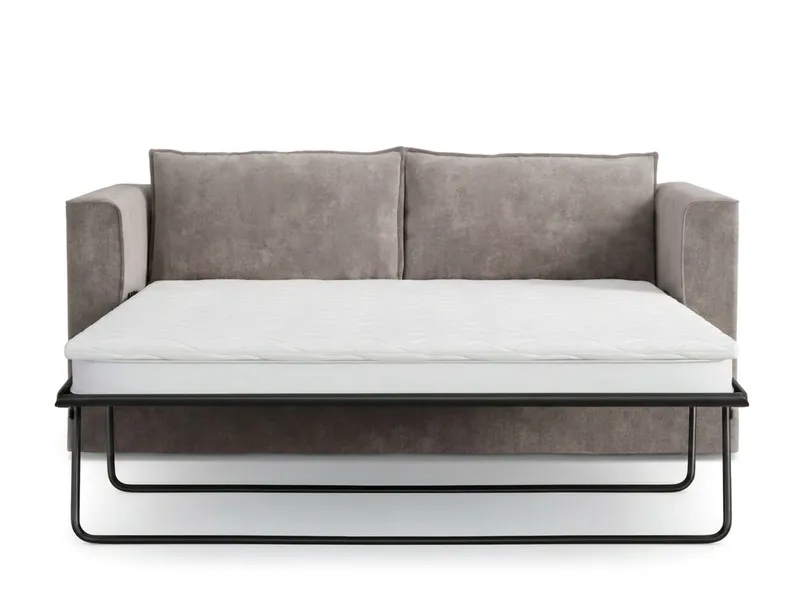 Travstad 3-personers sovesofa med HVILA topmadras 140x200 cm polyetherskum med vaskbart betræk - Grå - Møbler - Sofaer - Sovesofaer