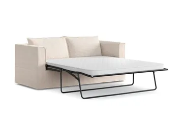 Travstad 3-personers sovesofa i chenille, fremadudslået - Beige - Møbler - Sofaer - Sovesofaer