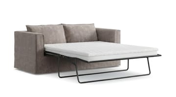 Travstad 3-personers sovesofa med HVILA topmadras 140x200 cm polyetherskum med vaskbart betræk - Grå - Møbler - Sofaer - Sovesofaer